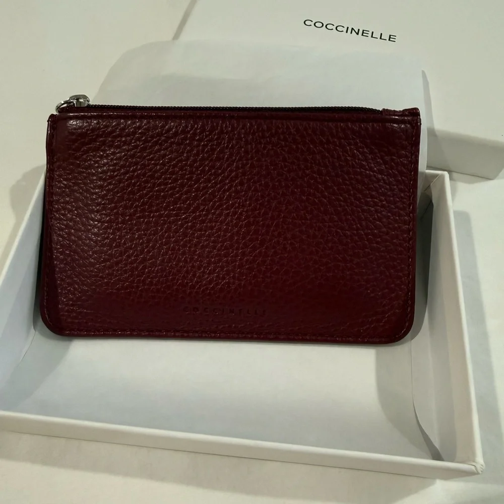 Coccinelle Burgundy Leather Key Pouch - Picture 3 of 5